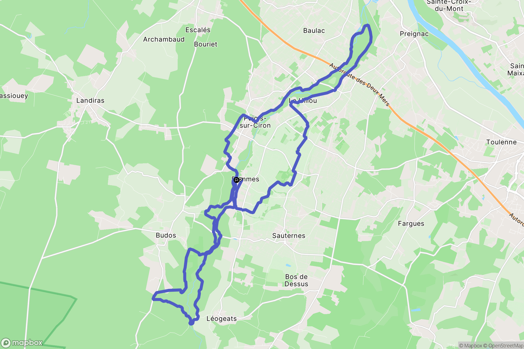Bommes : carte du parcours de randonnée - France
