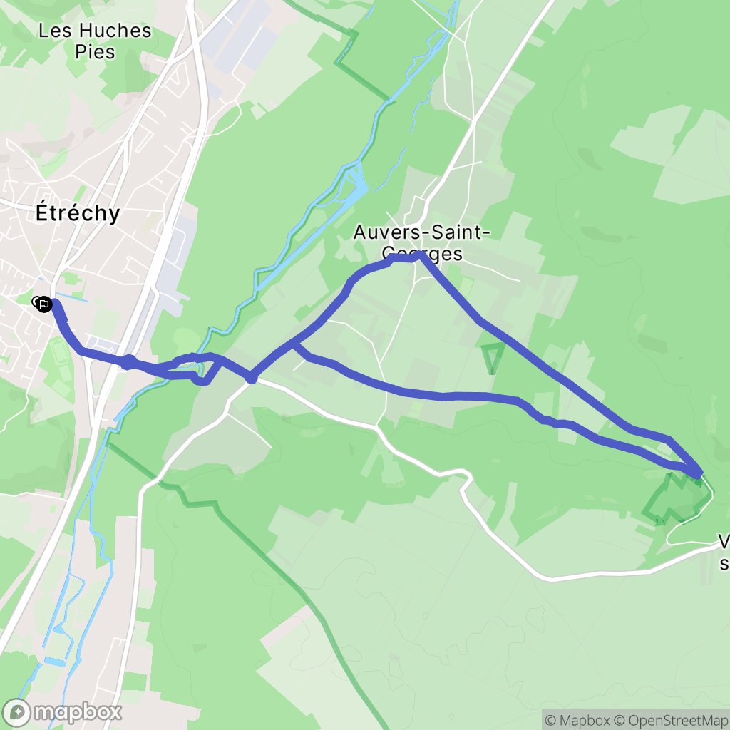 Étréchy : carte du parcours de randonnée - France