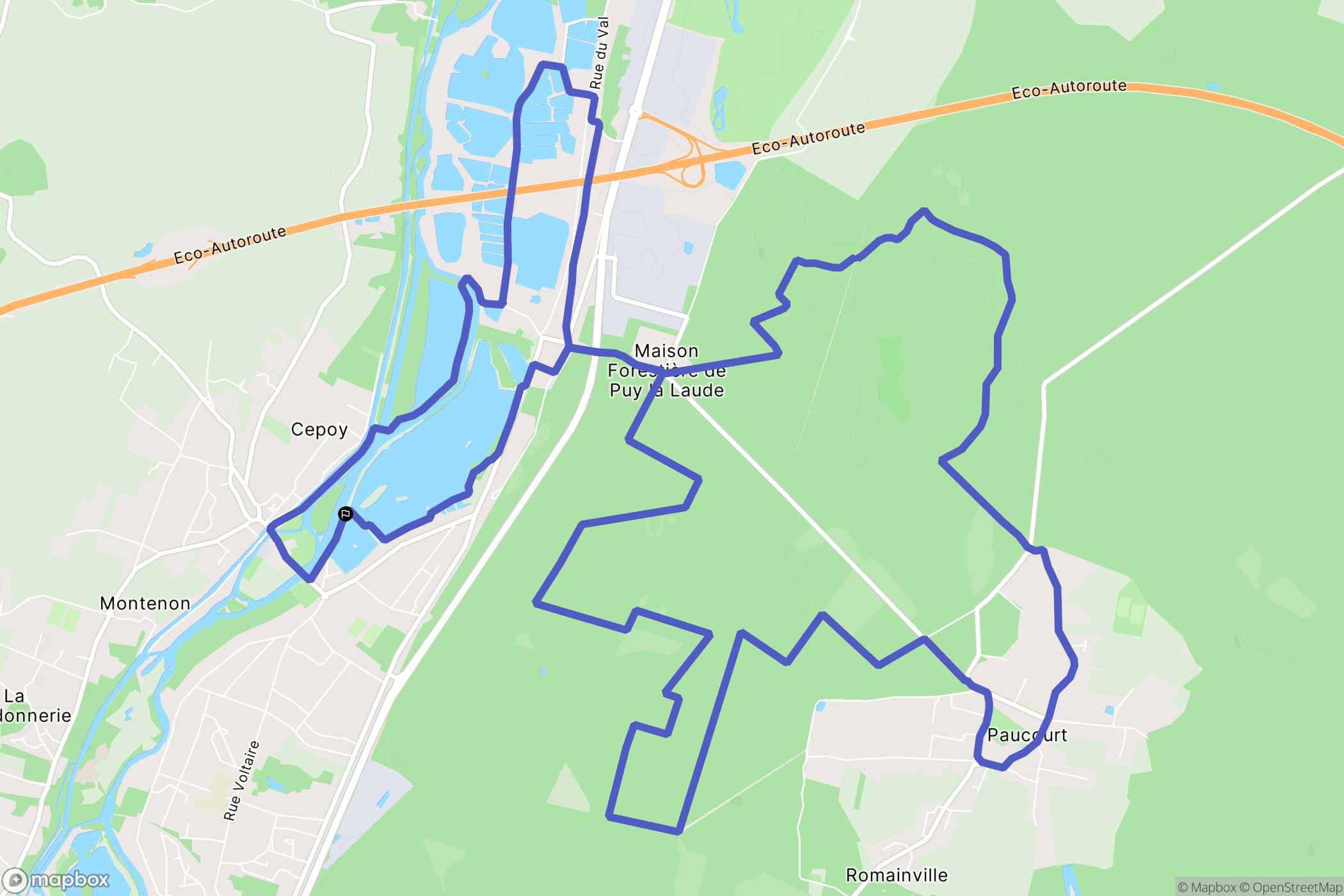 Cepoy : carte du parcours de randonnée - France