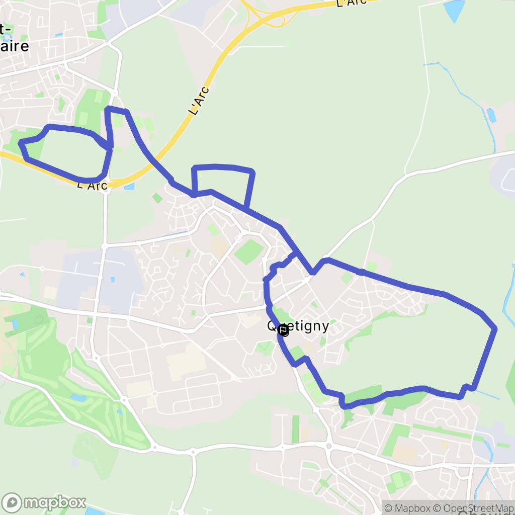 Quetigny : carte du parcours de randonnée - France