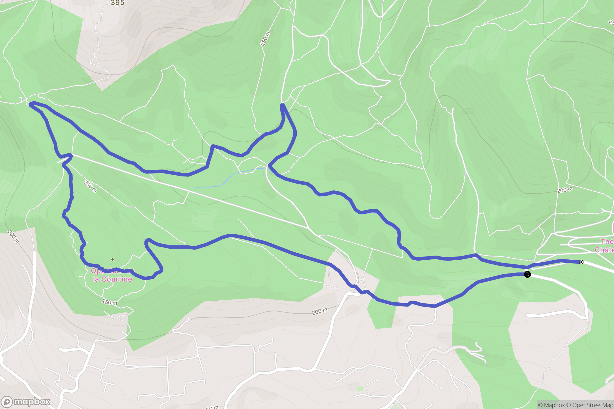 Ollioules : carte du parcours de randonnée - France