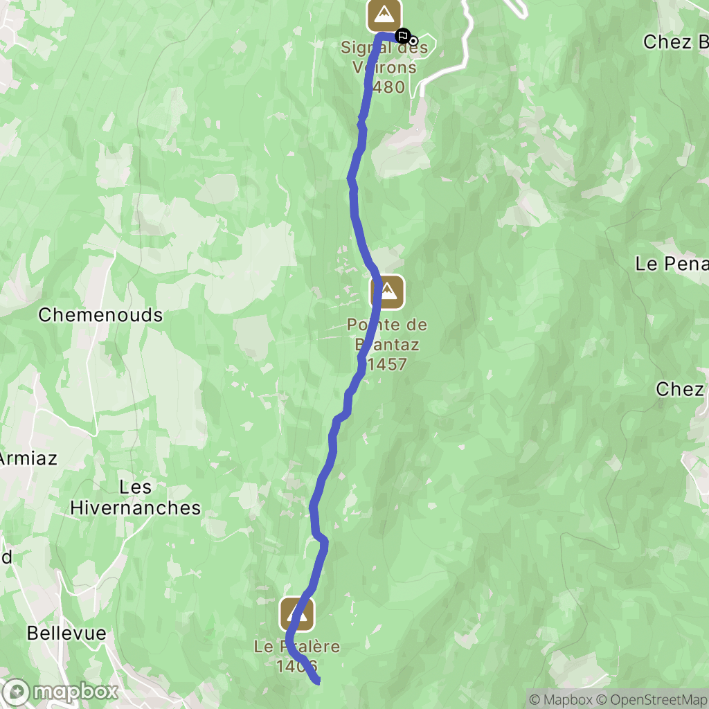 Boëge : carte du parcours de randonnée - France