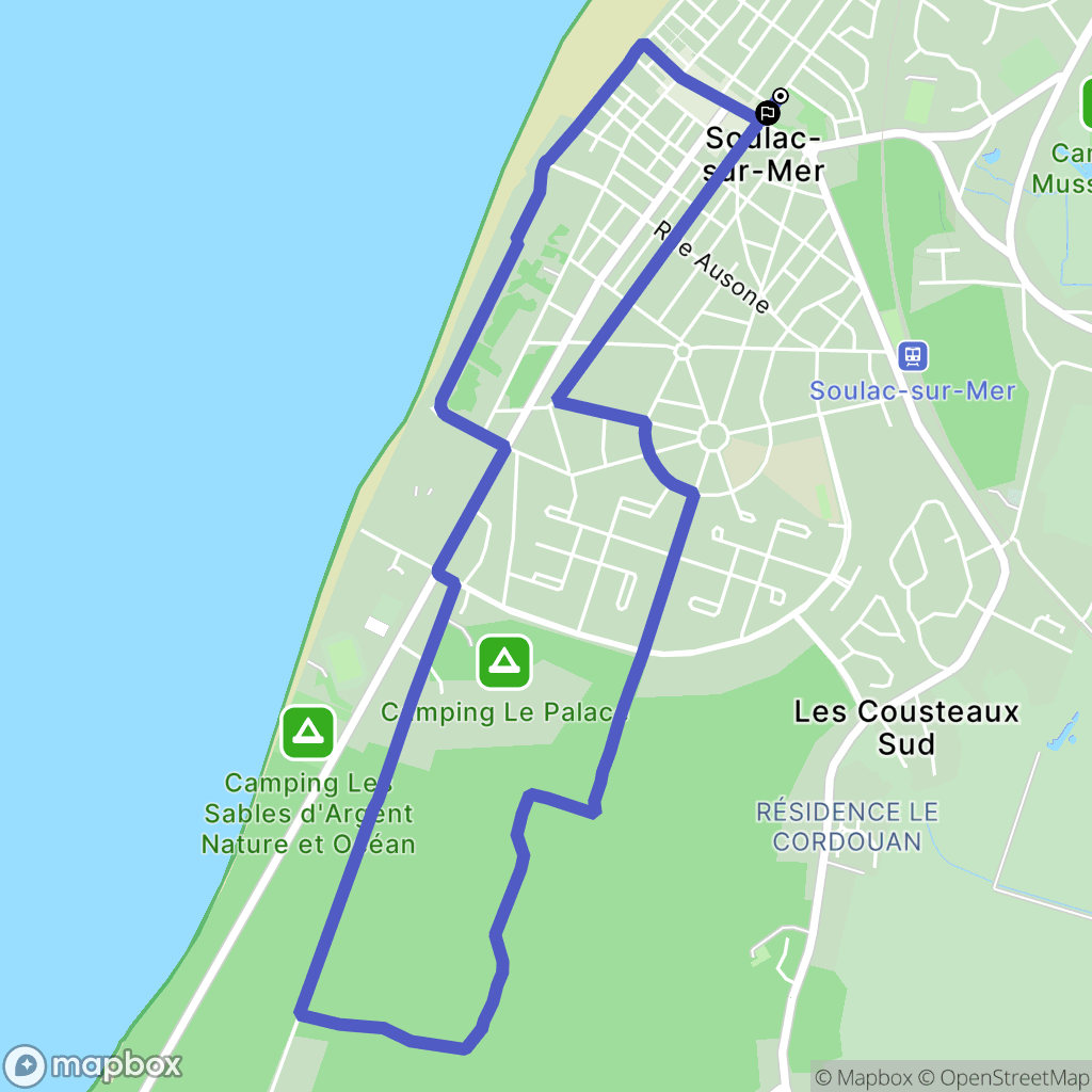 Soulac-sur-Mer : carte du parcours de randonnée - France