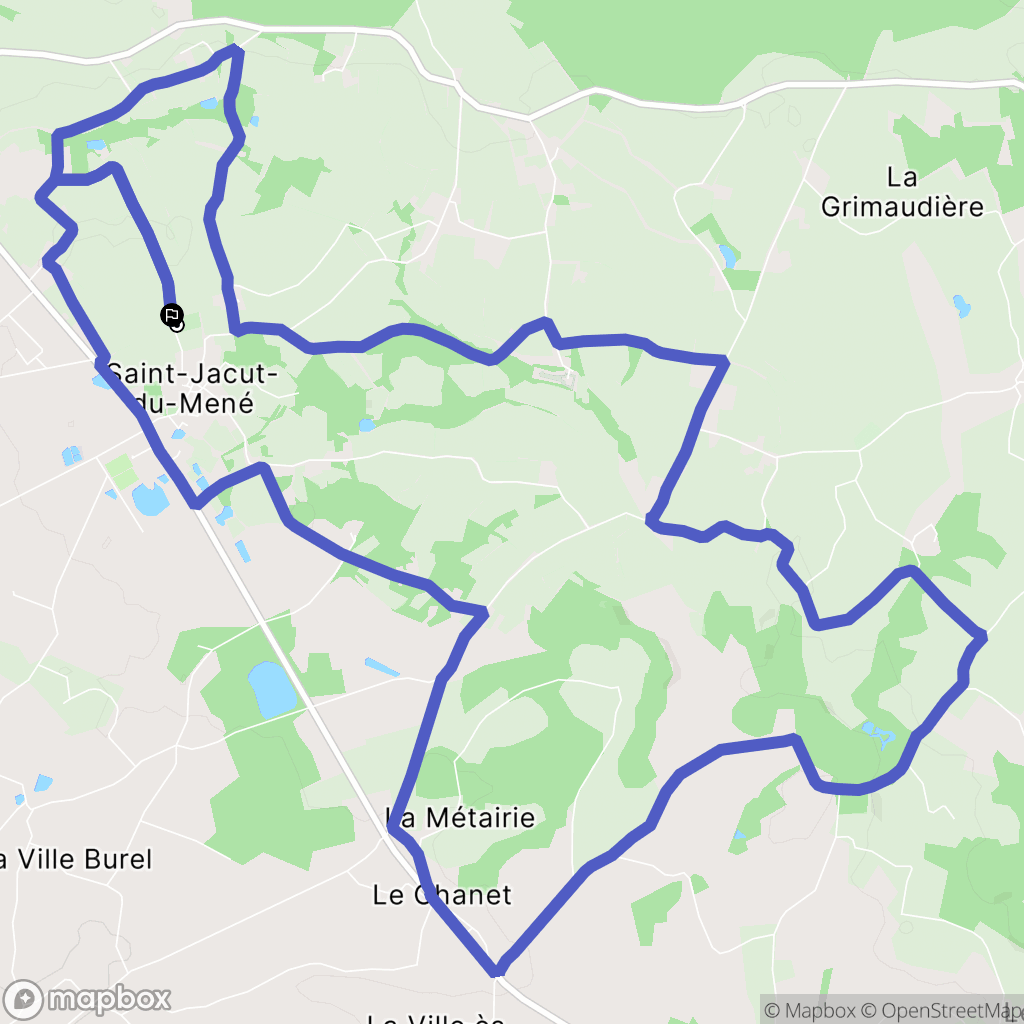 Le Mené : carte du parcours de randonnée - France
