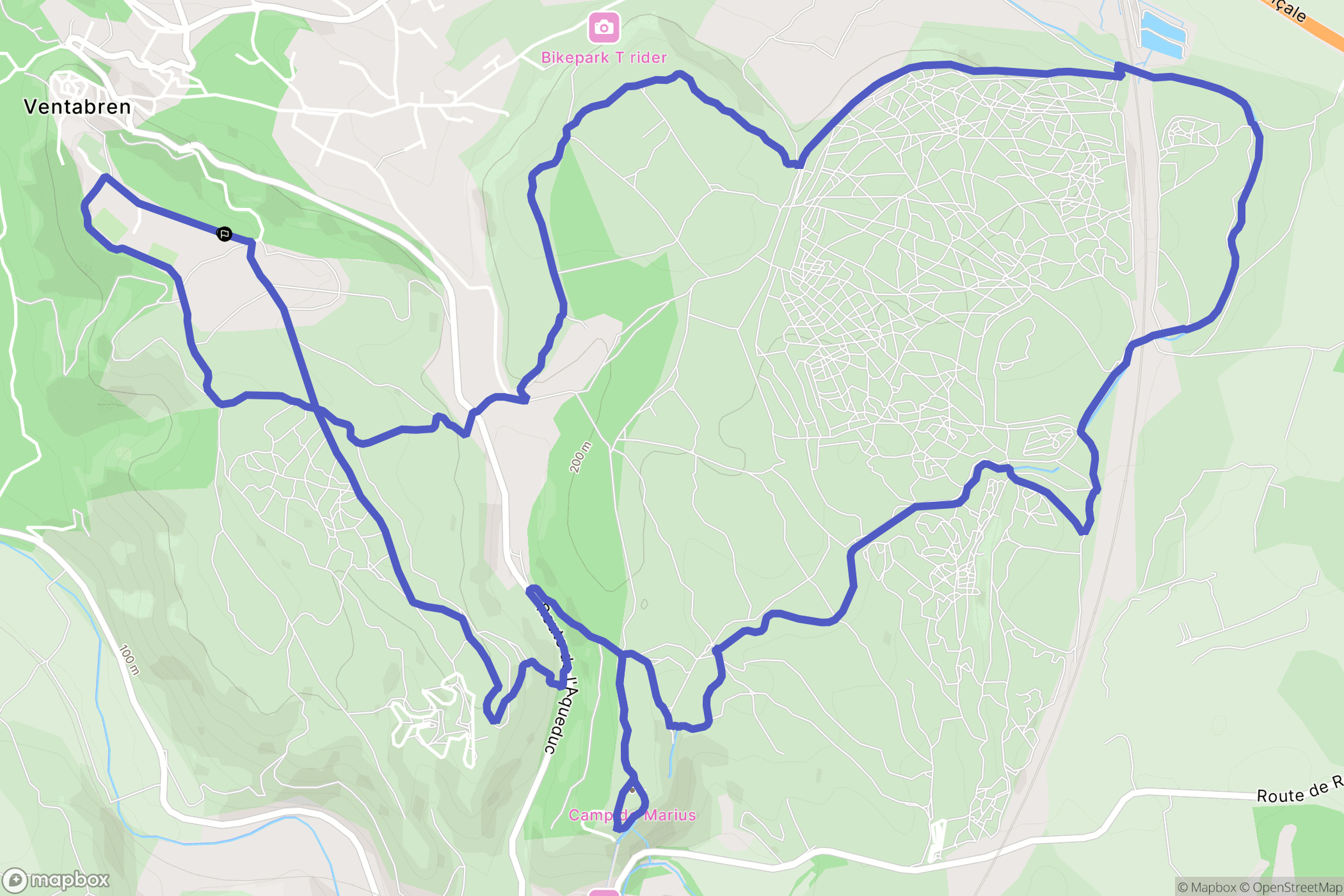 Ventabren : carte du parcours de randonnée - France