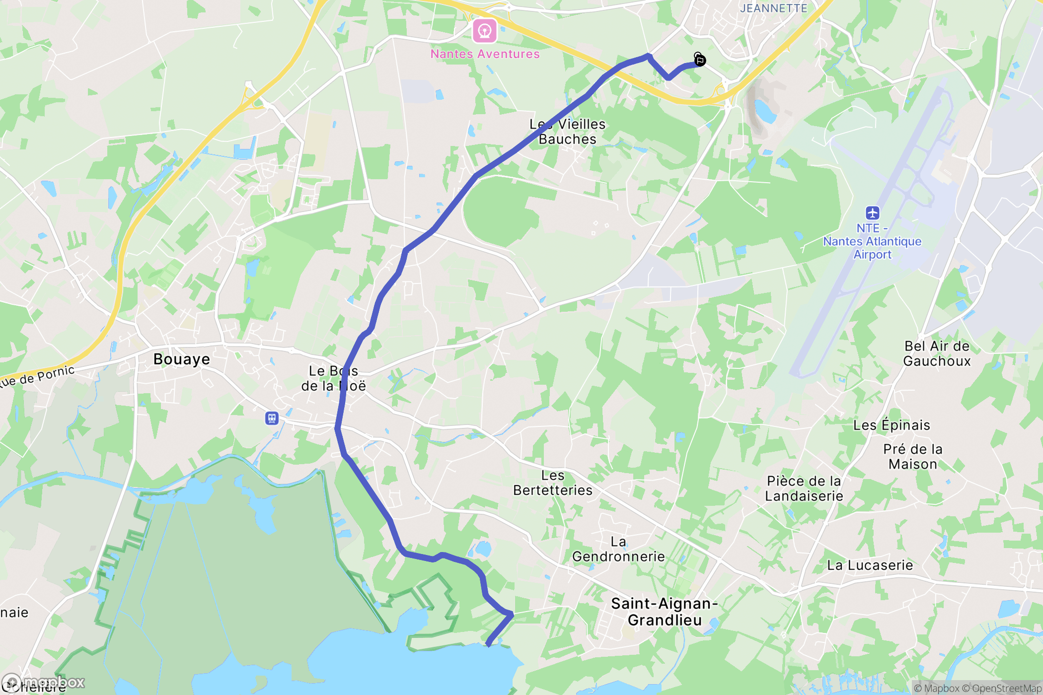 Bouguenais : carte du parcours de randonnée - France