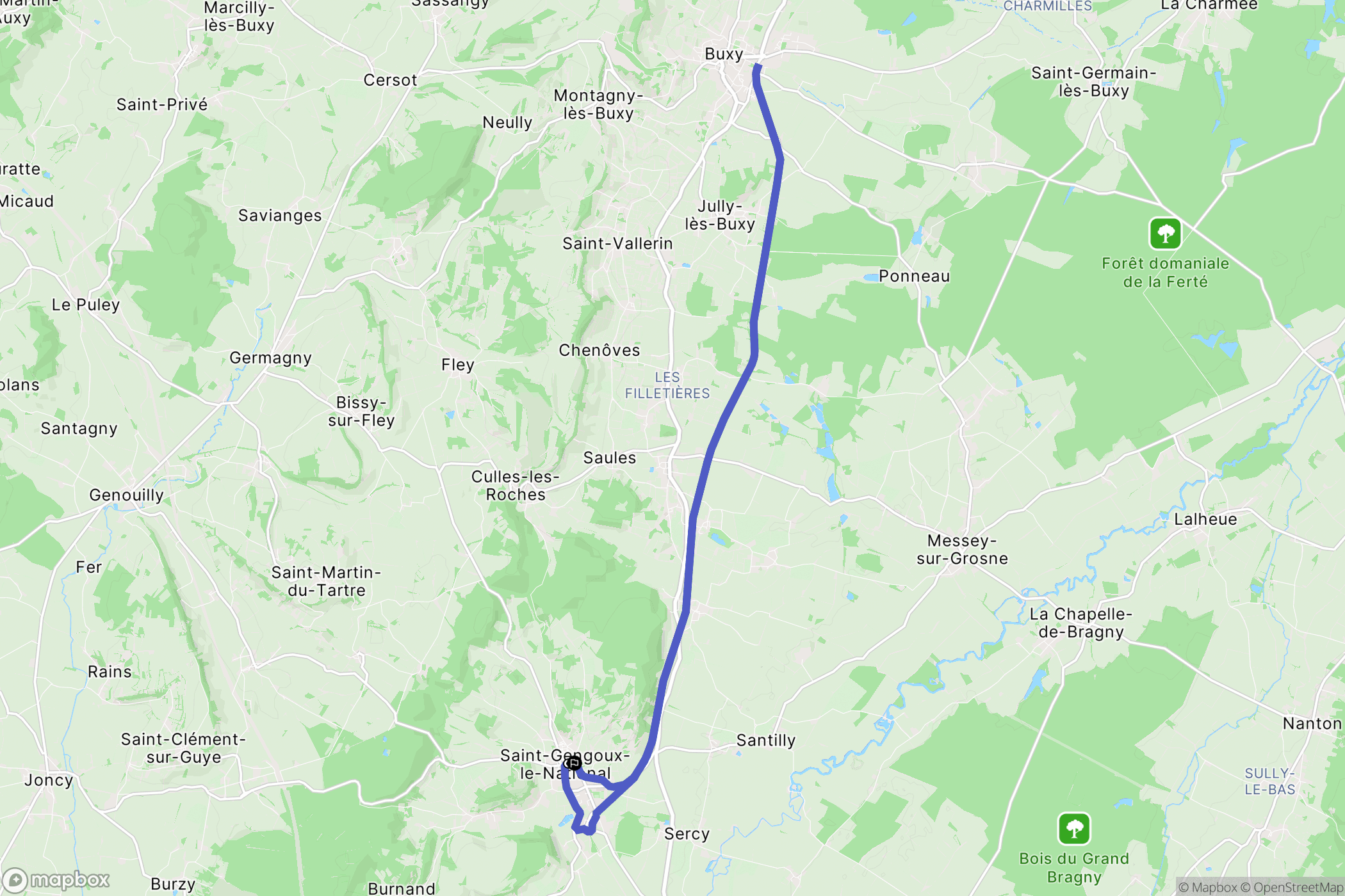 Saint-Gengoux-le-national : carte du parcours de randonnée - France