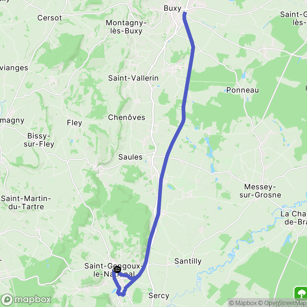 Saint-Gengoux-le-national : carte du parcours de randonnée - France