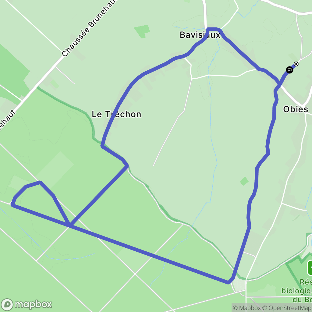 Obies : carte du parcours de randonnée - France