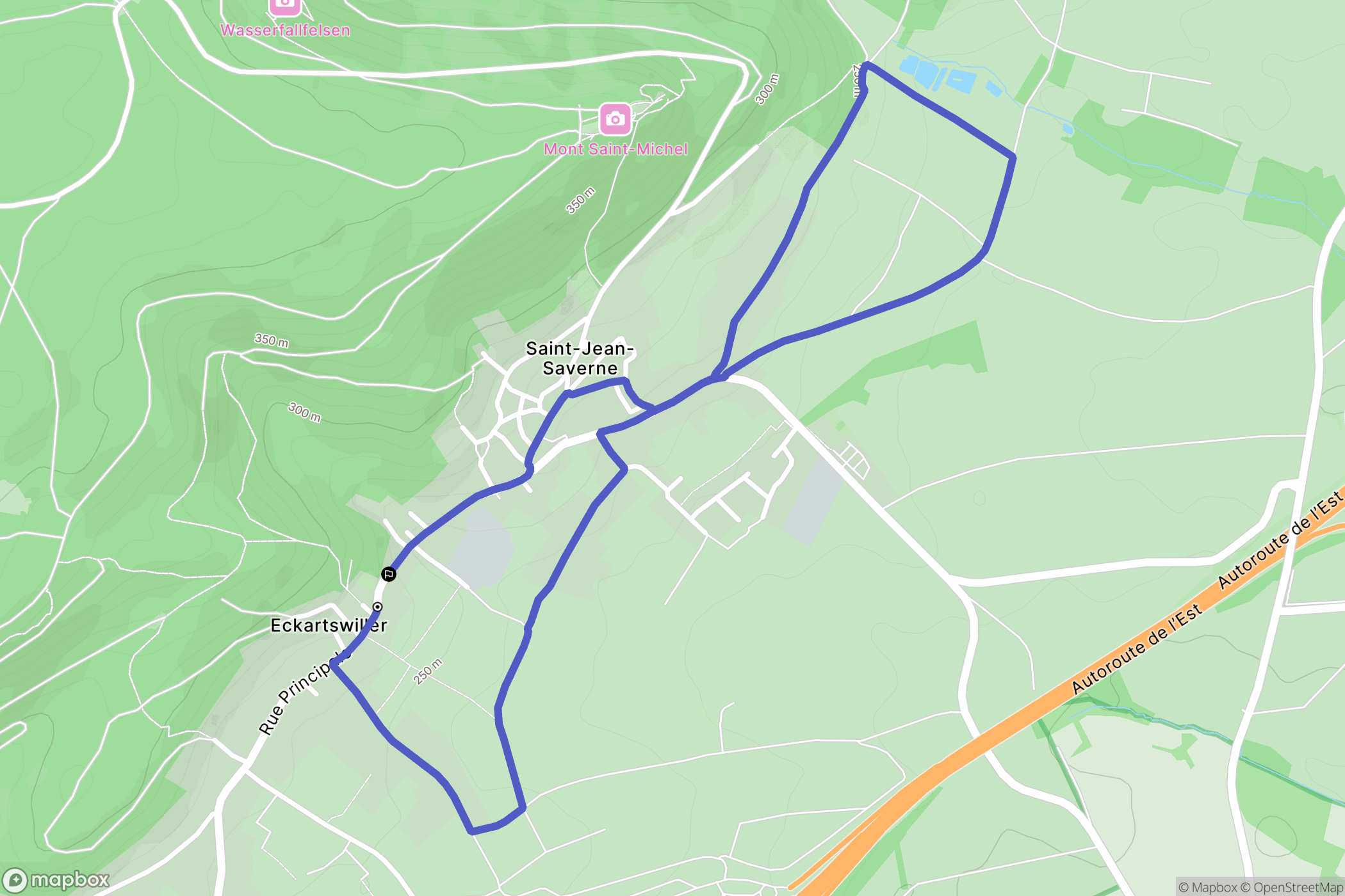 Eckartswiller : carte du parcours de randonnée - France