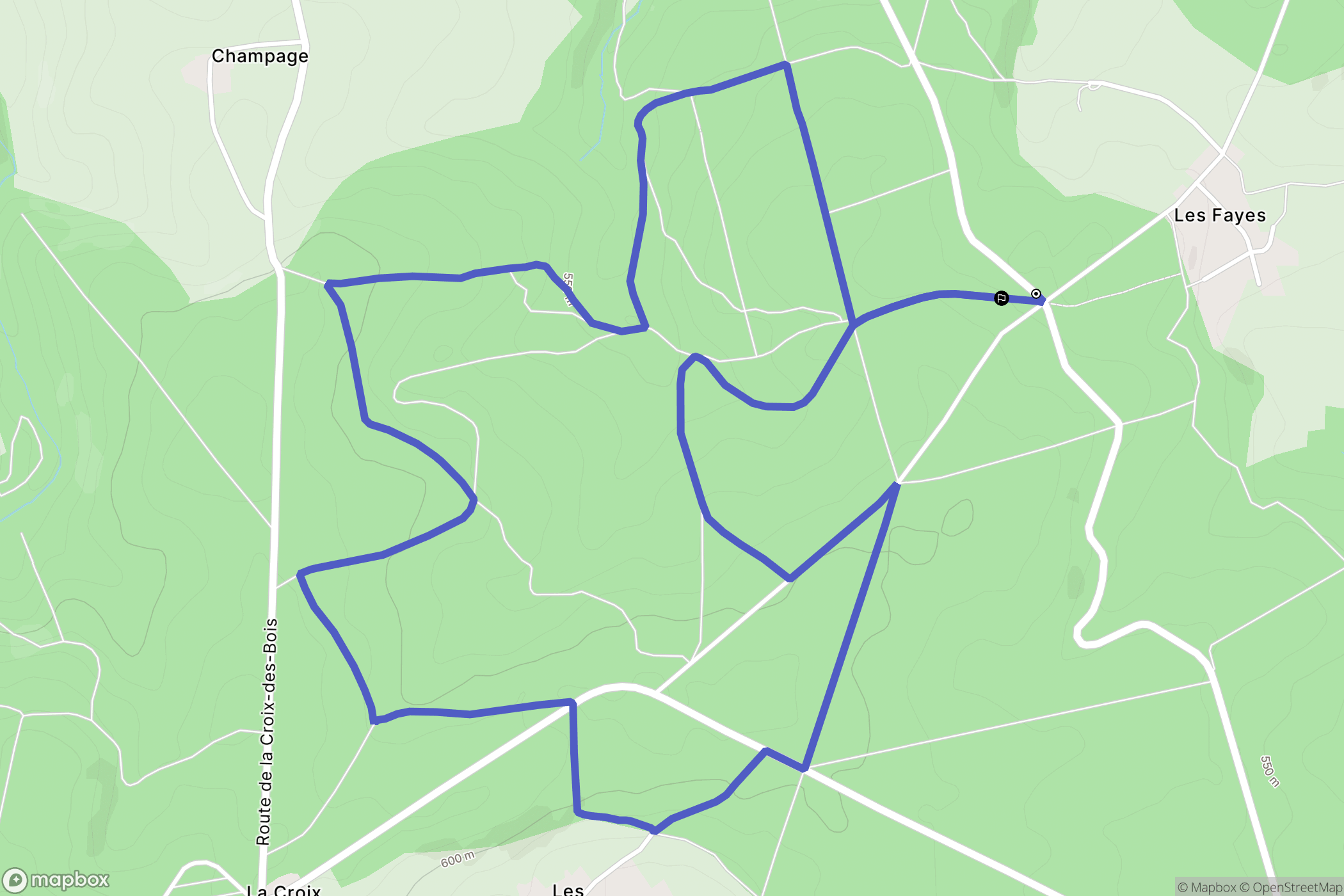 Coutansouze : carte du parcours de randonnée - France