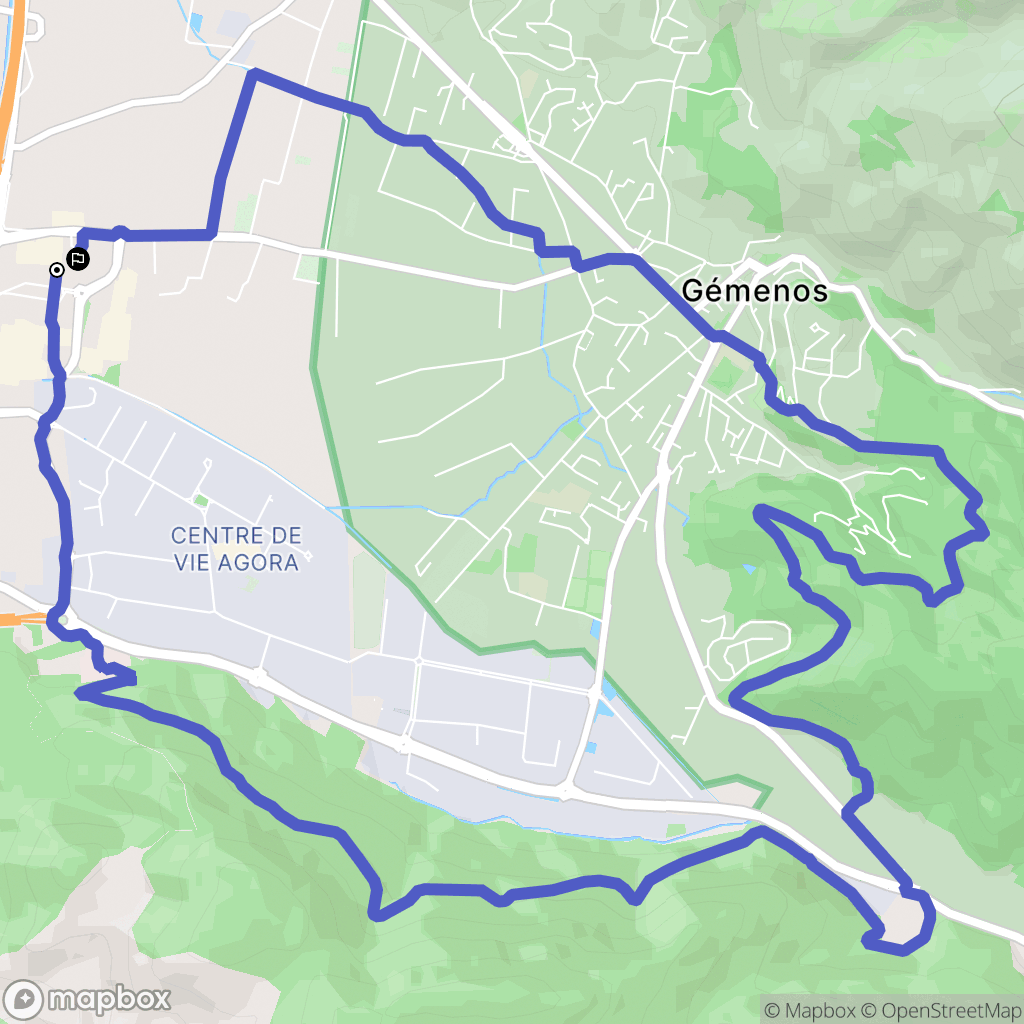 Aubagne : carte du parcours de randonnée - France