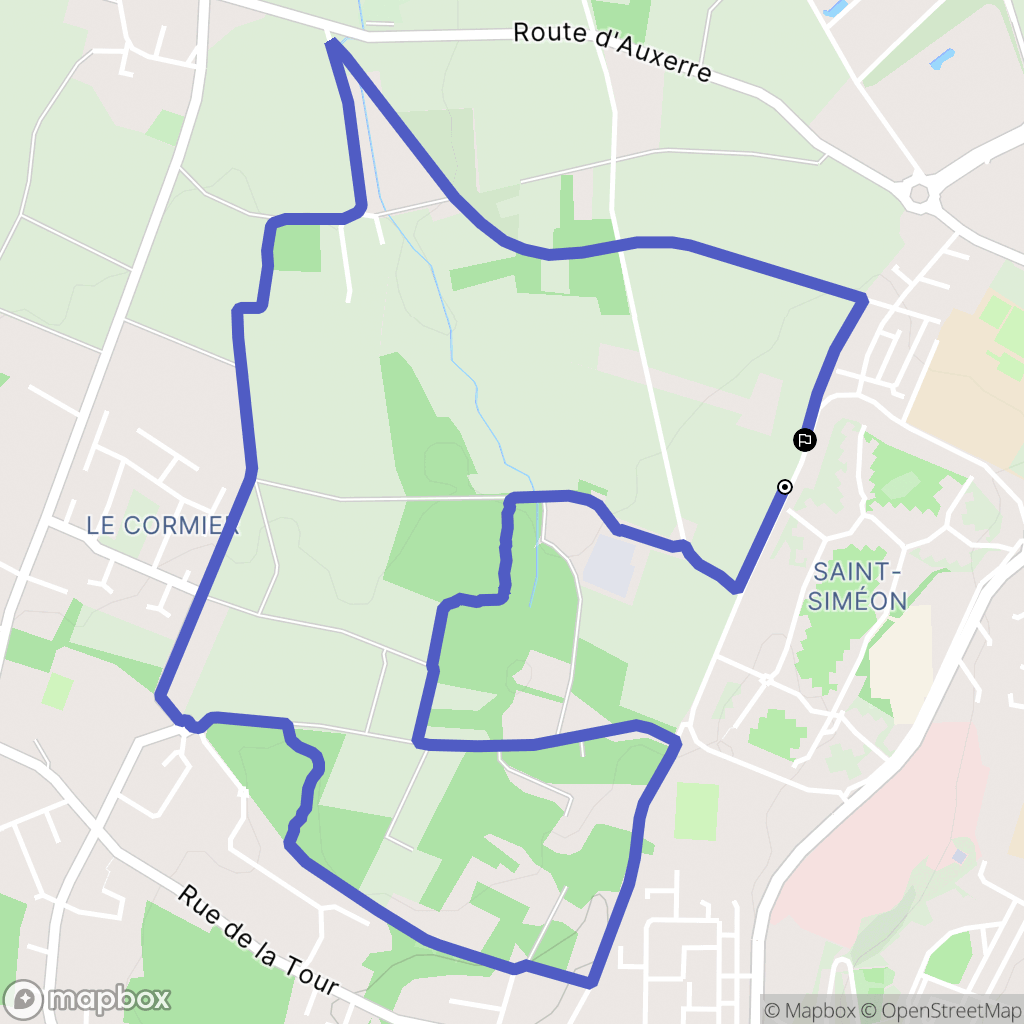 Perrigny : carte du parcours de randonnée - France