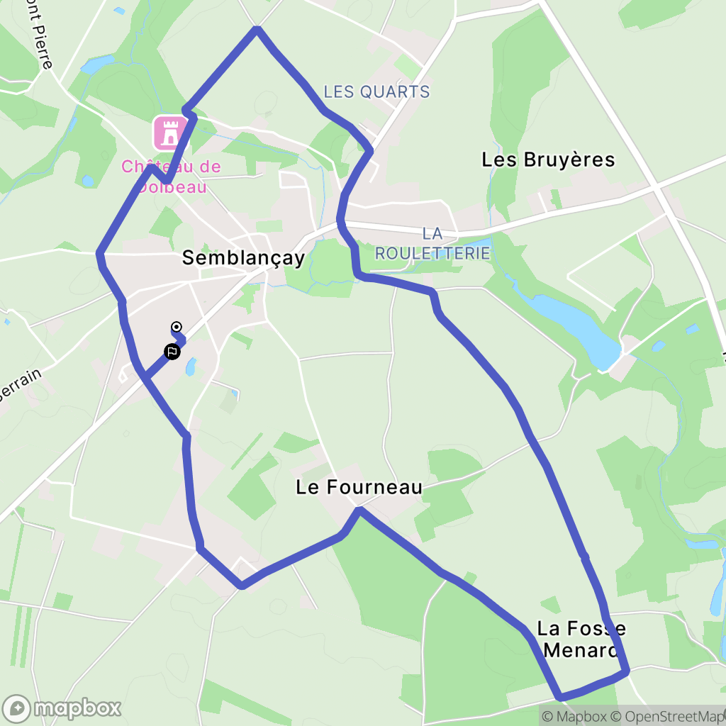Semblançay : carte du parcours de randonnée - France