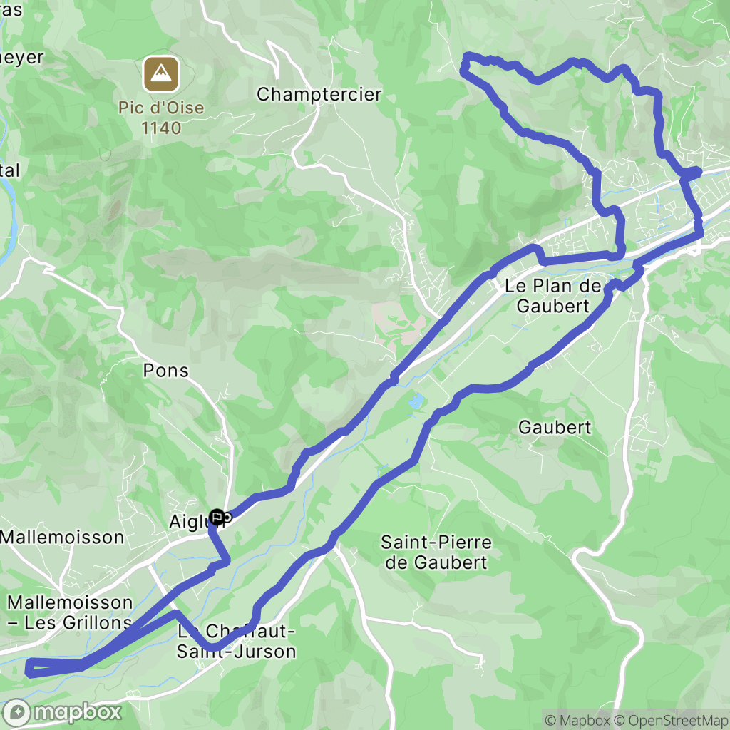 Aiglun : carte du parcours de randonnée - France