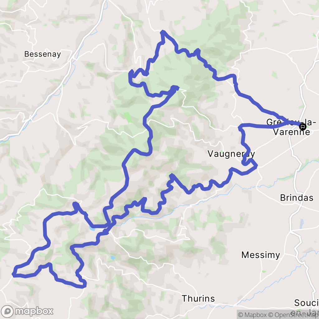 Grézieu-la-Varenne : carte du parcours de randonnée - France