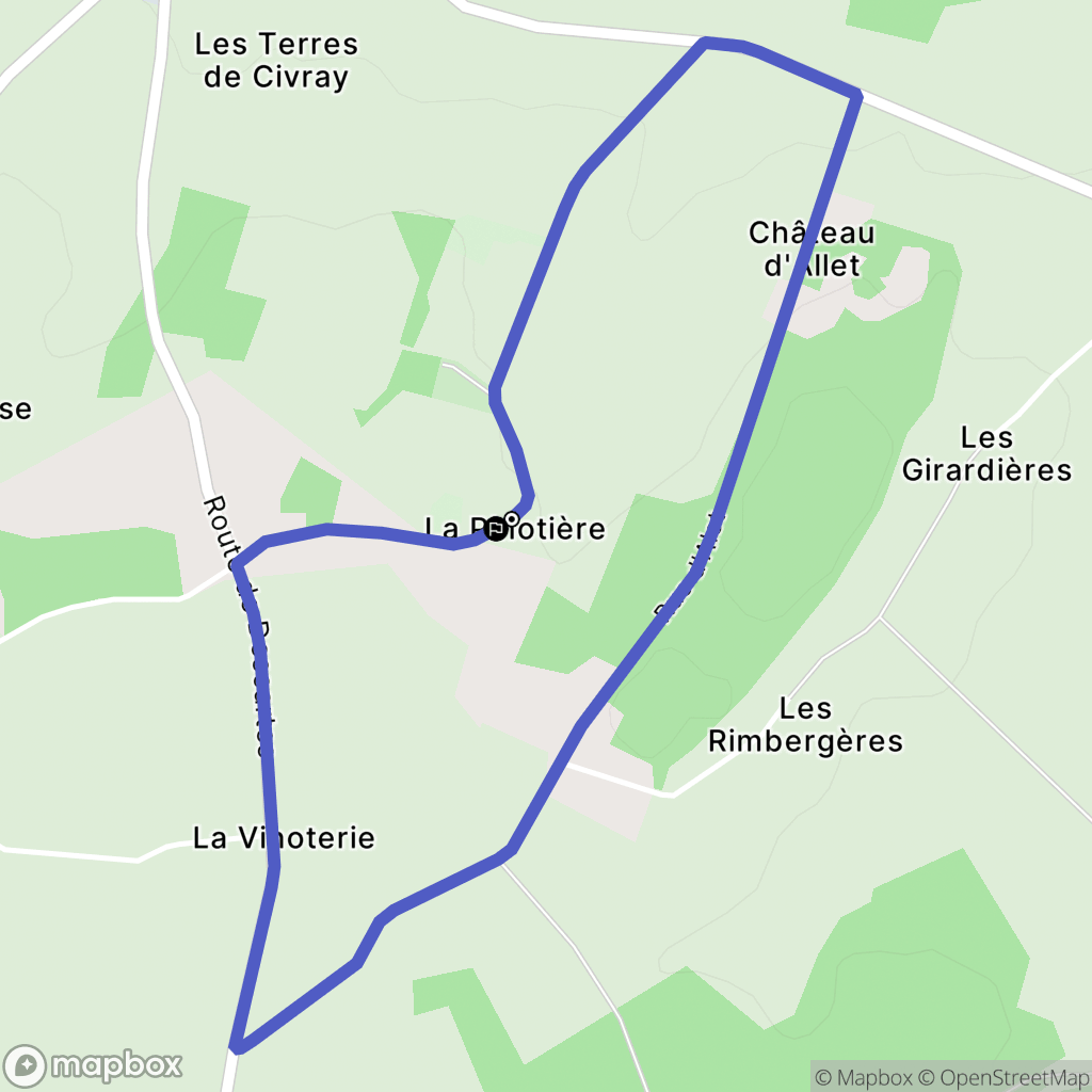 Civray-sur-Esves : carte du parcours de randonnée - France