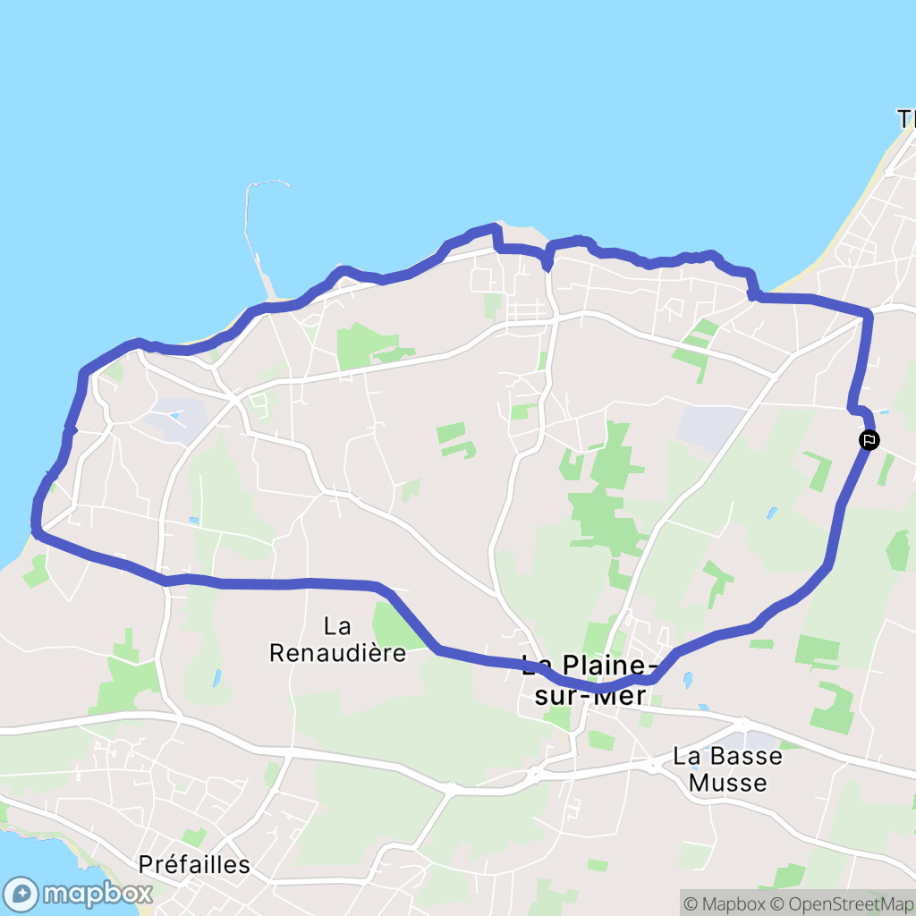 La Plaine-sur-Mer : carte du parcours de randonnée - France