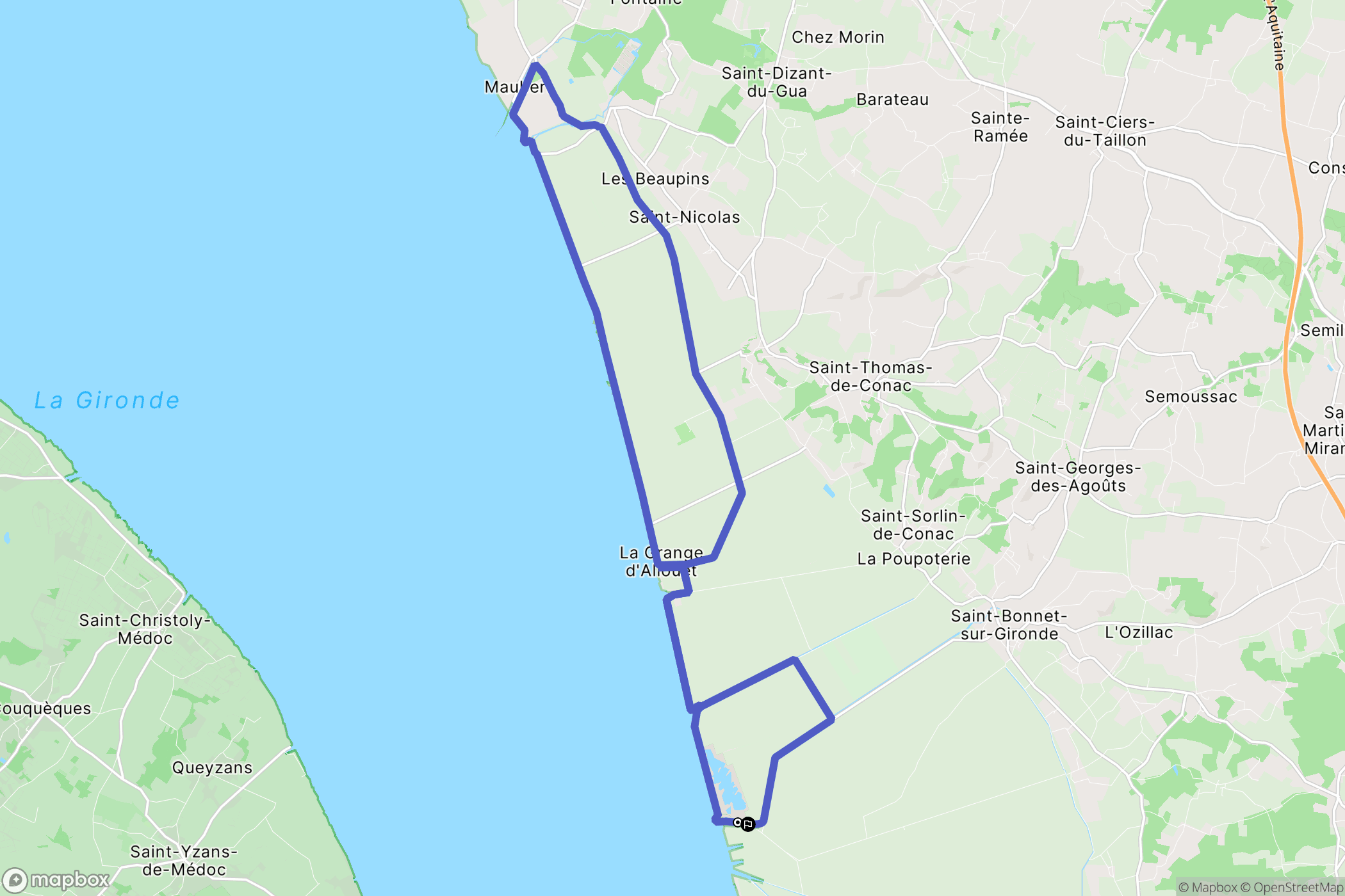 Saint-Sorlin-de-Conac : carte du parcours de randonnée - France