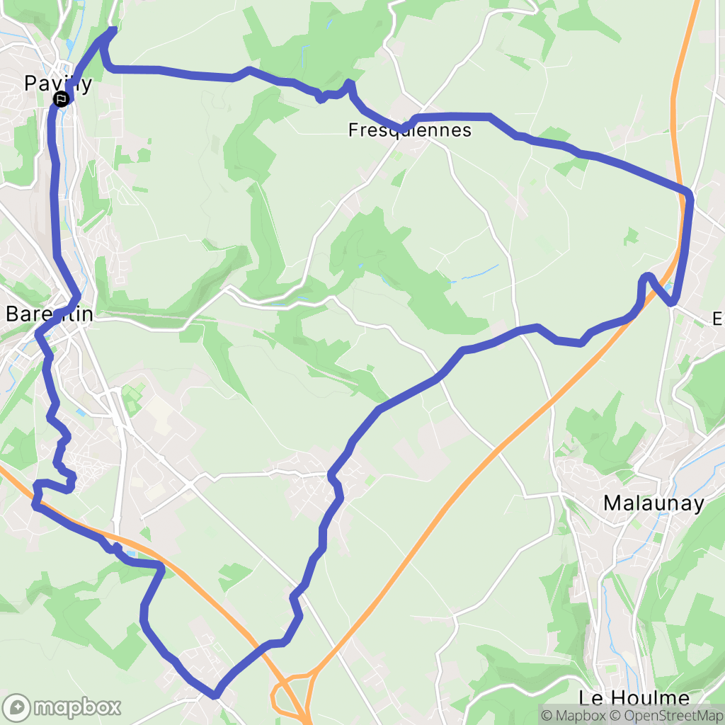 Pavilly : carte du parcours de randonnée - France