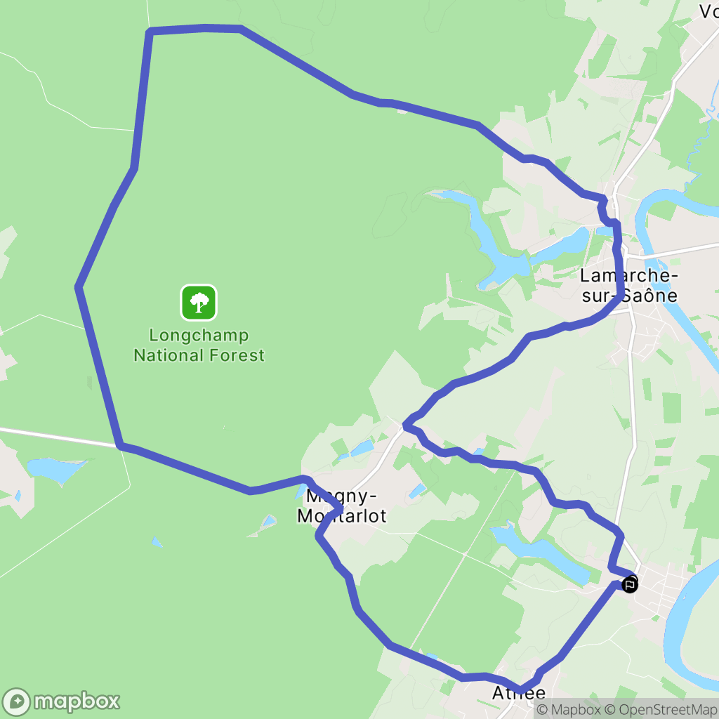 Poncey-lès-Athée : carte du parcours de randonnée - France