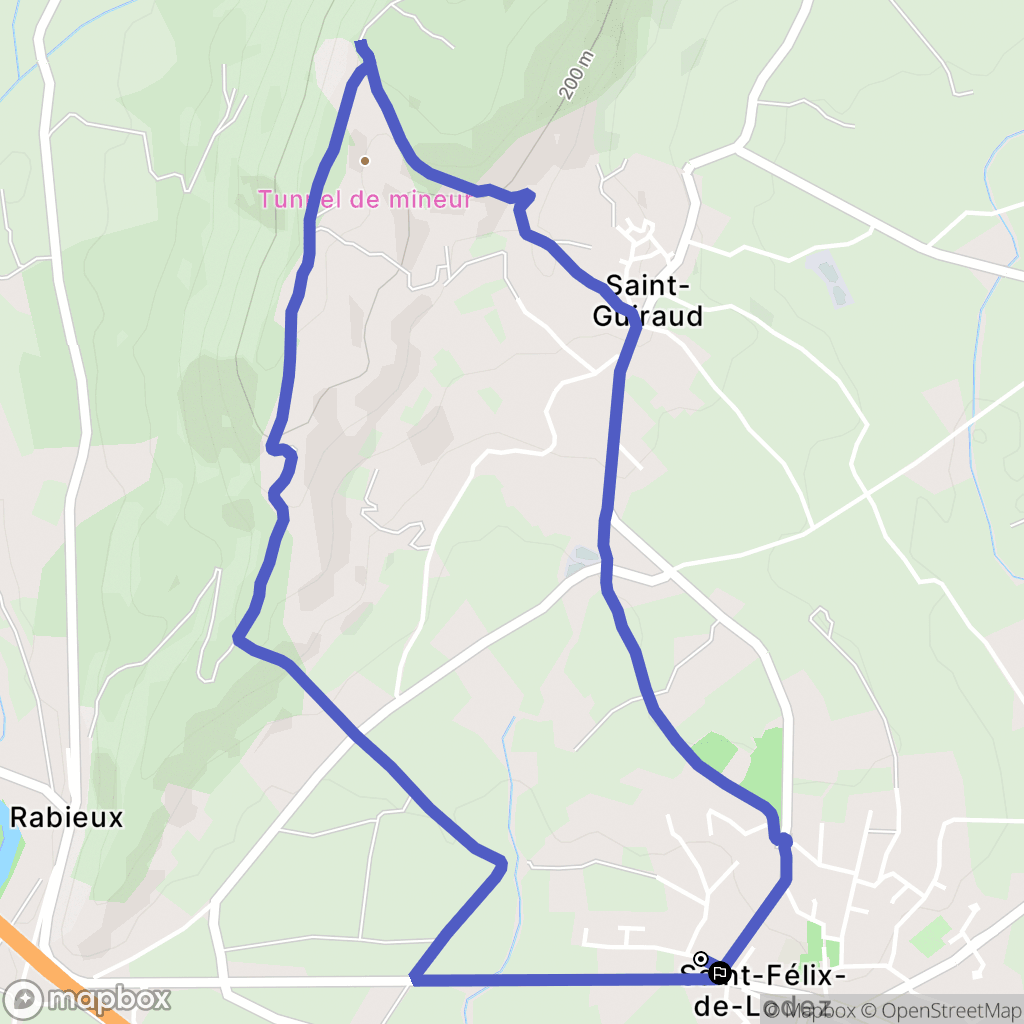 Saint-Félix-de-Lodez : carte du parcours de randonnée - France