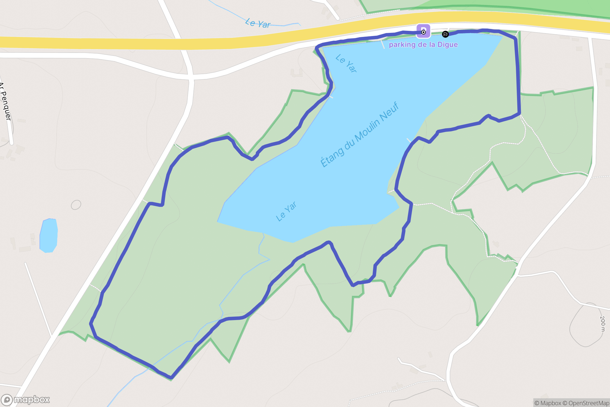 Plounérin : carte du parcours de randonnée - France