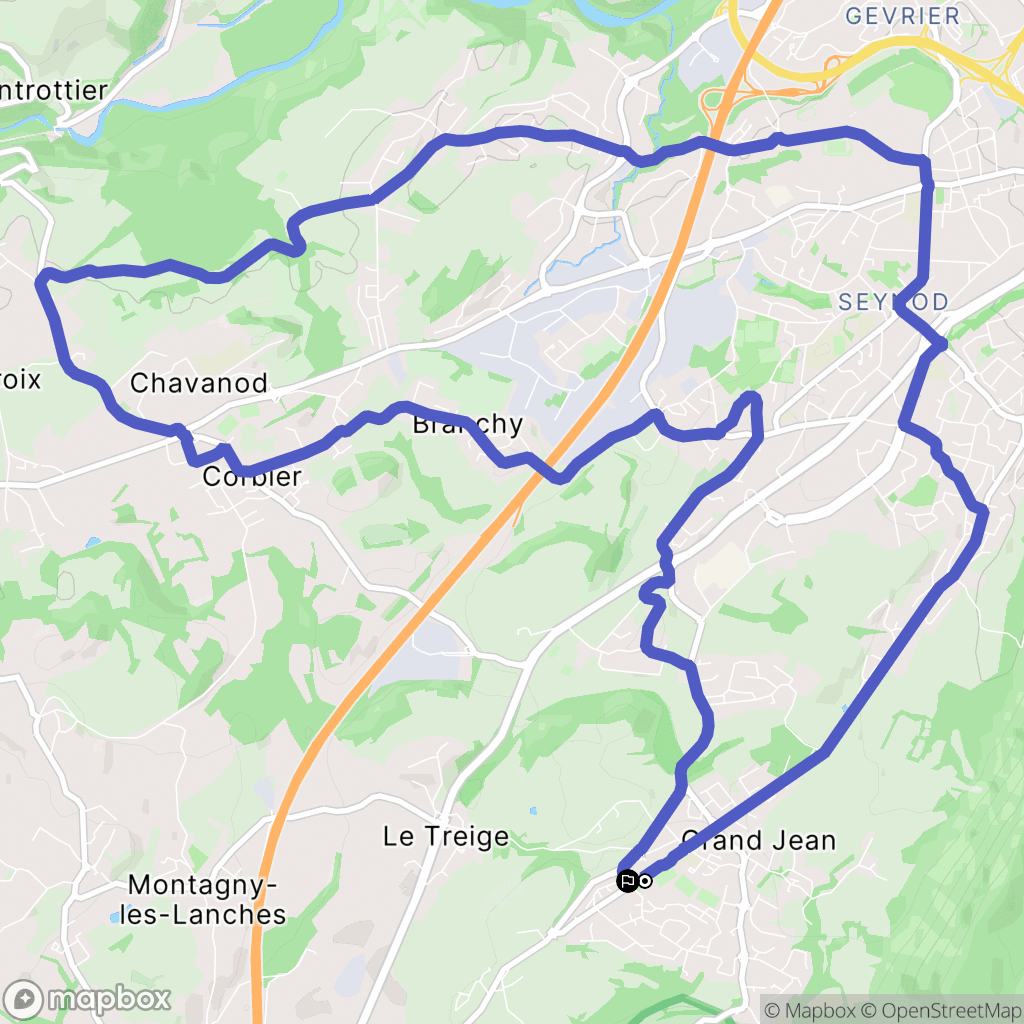 Annecy : carte du parcours de randonnée - France