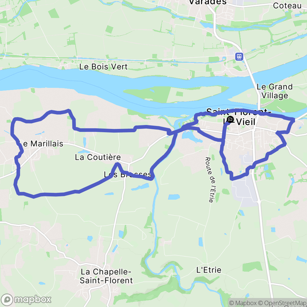 Mauges-sur-Loire : carte du parcours de randonnée - France