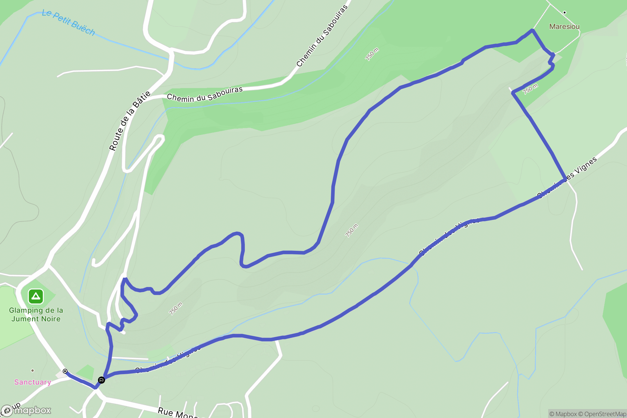 La Bâtie-Montsaléon : carte du parcours de randonnée - France