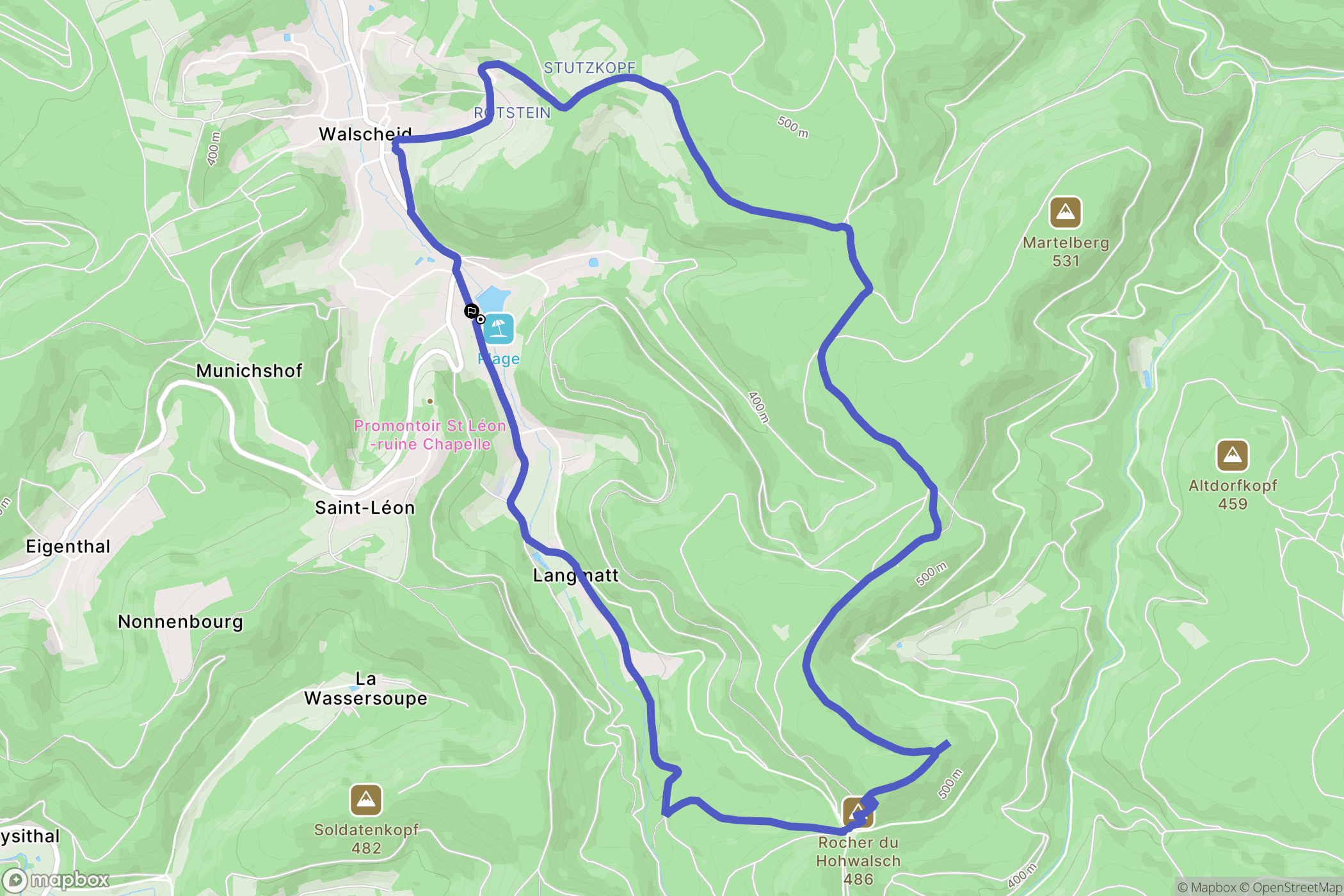 Walscheid : carte du parcours de randonnée - France