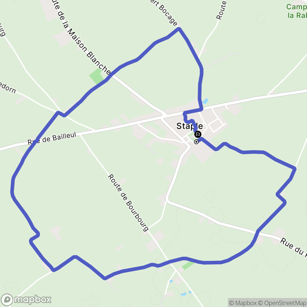 Staple : carte du parcours de randonnée - France