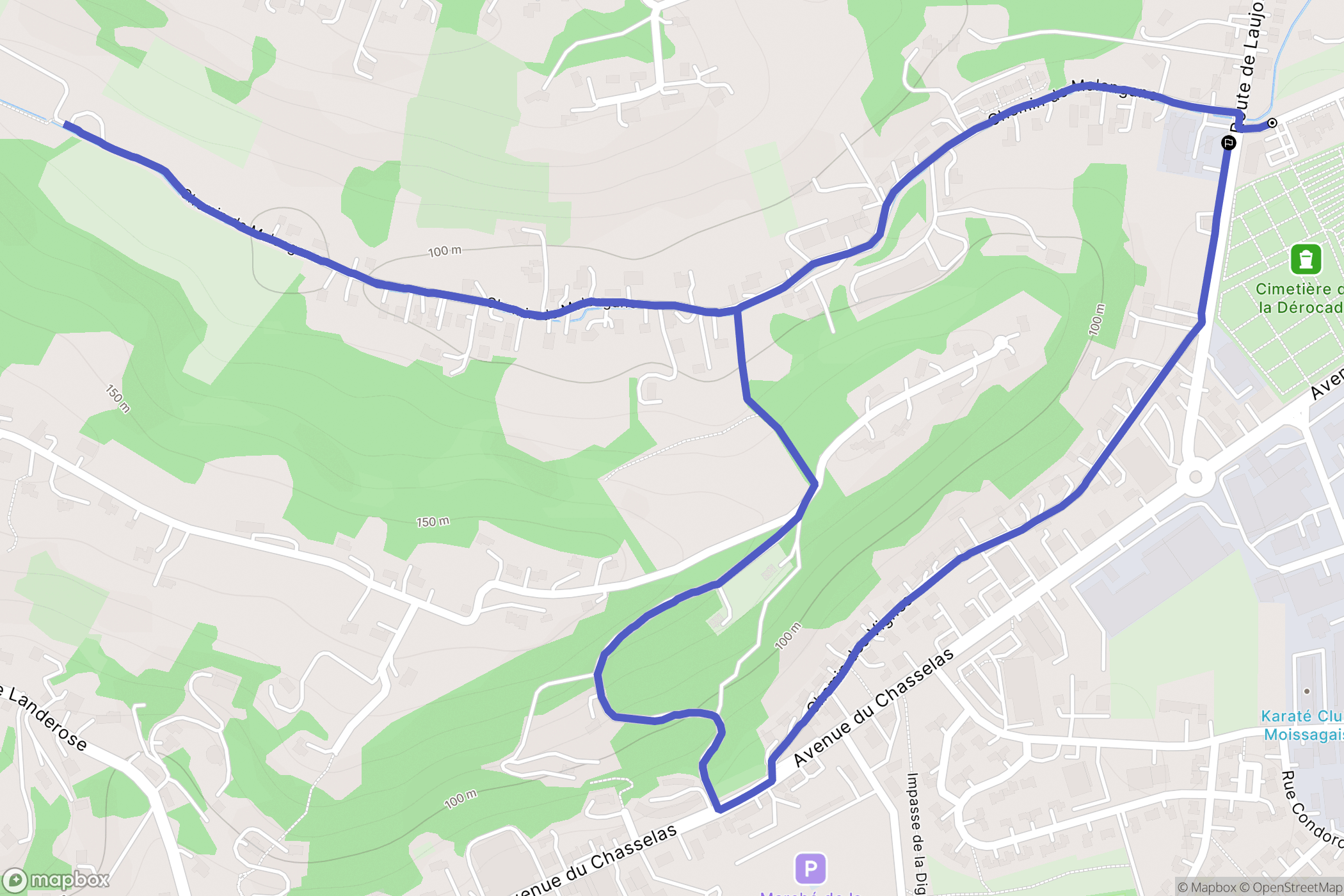 Moissac : carte du parcours de randonnée - France