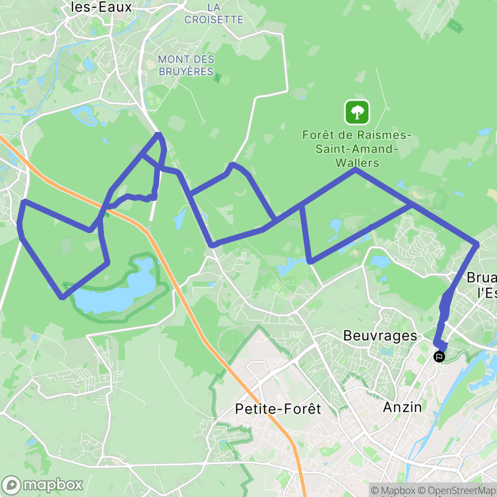 Anzin : carte du parcours de randonnée - France
