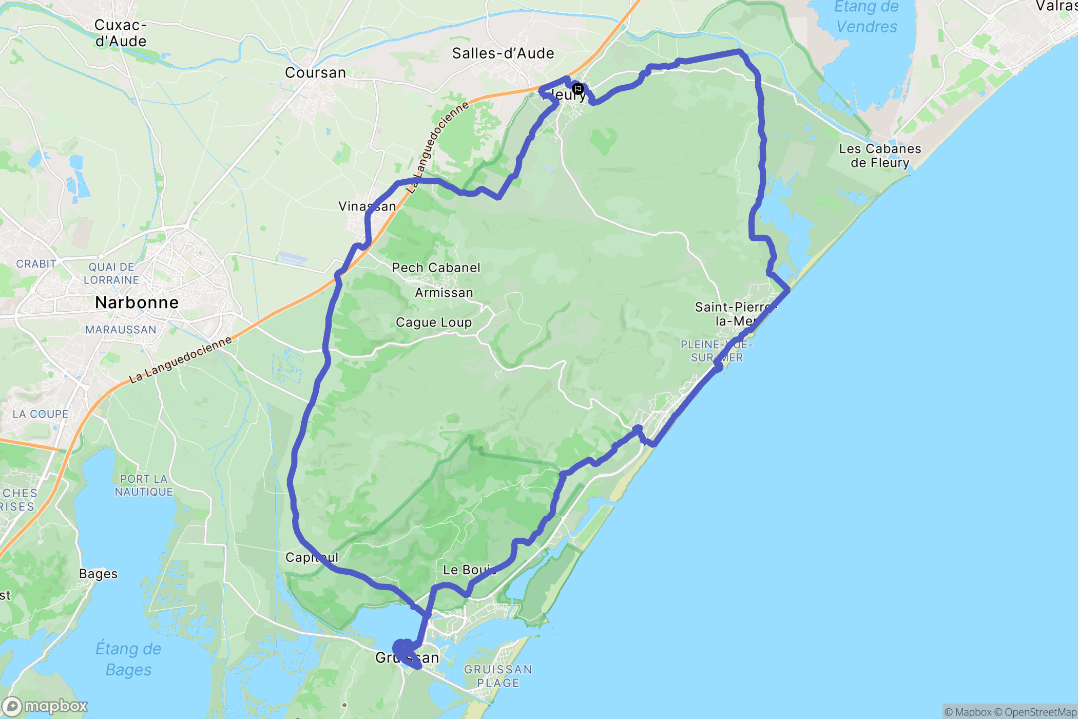 Fleury : carte du parcours de randonnée - France