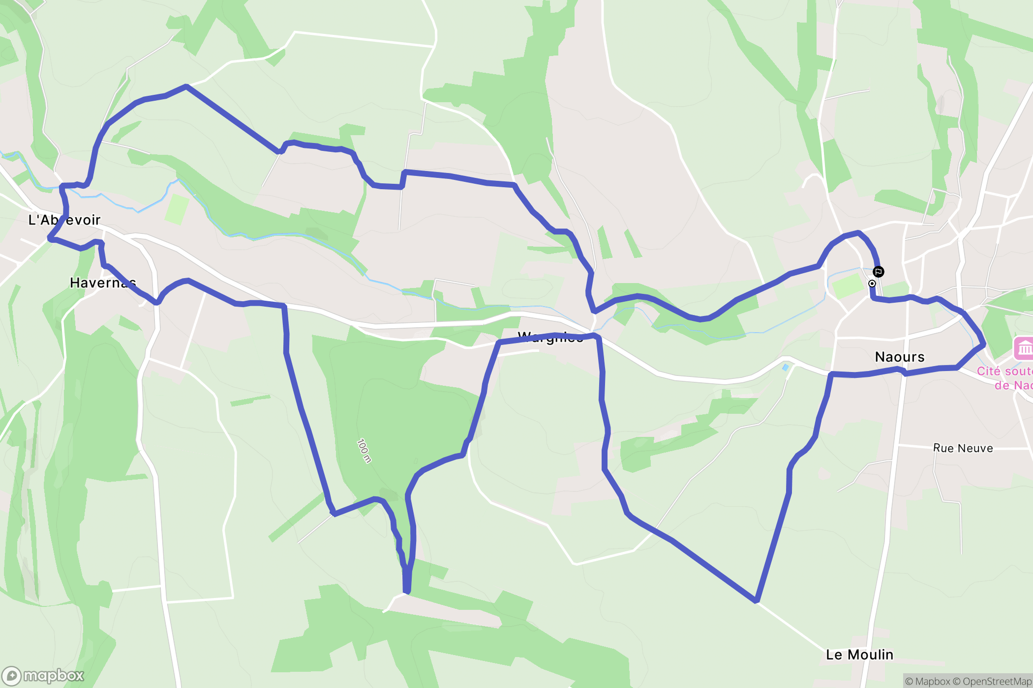 Naours : carte du parcours de randonnée - France