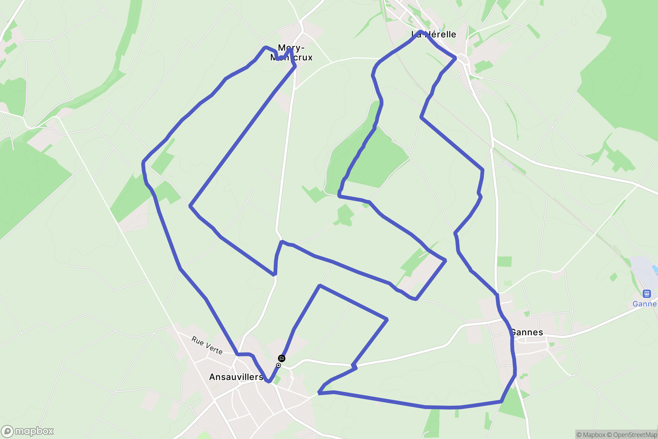 Ansauvillers : carte du parcours de randonnée - France