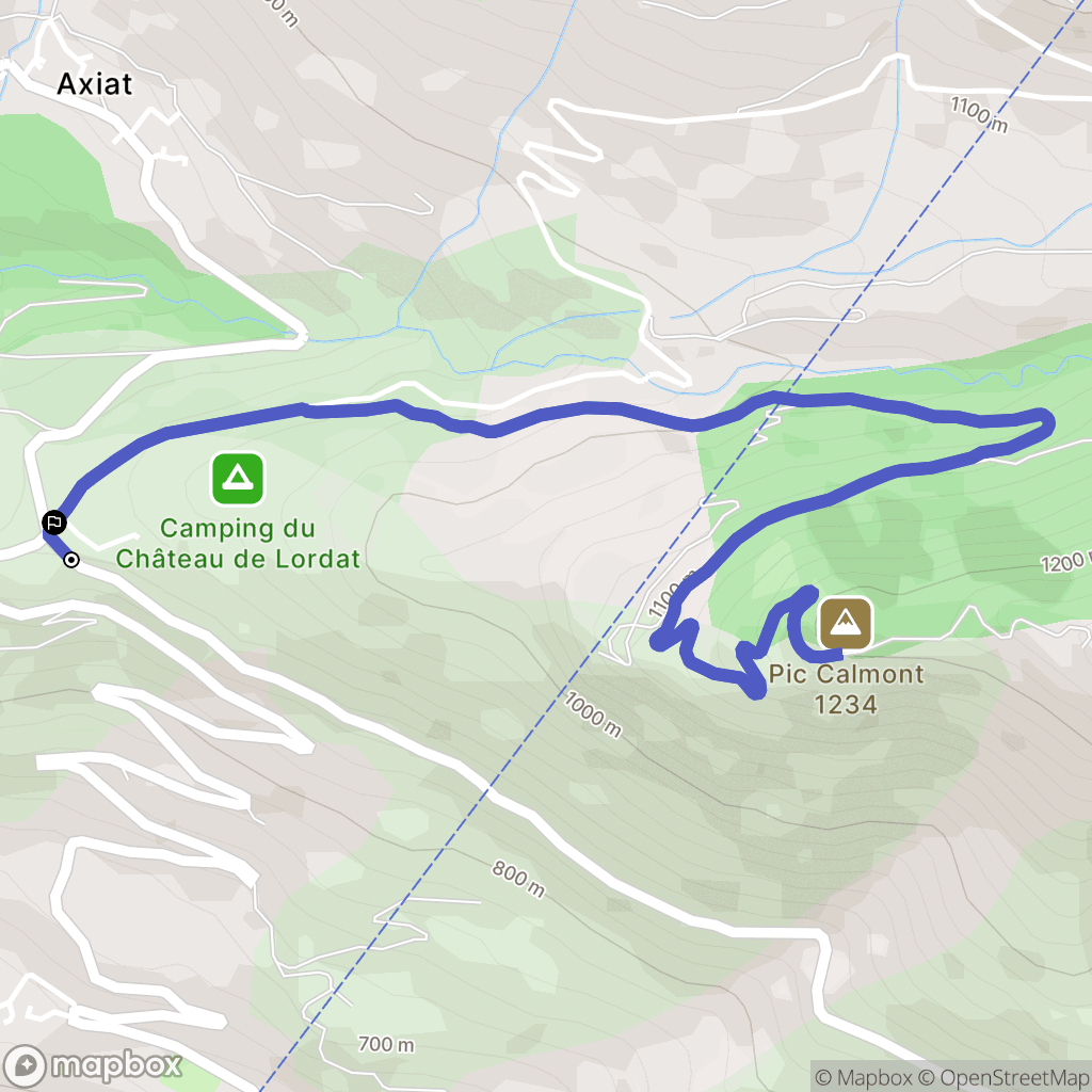 Lordat : carte du parcours de randonnée - France