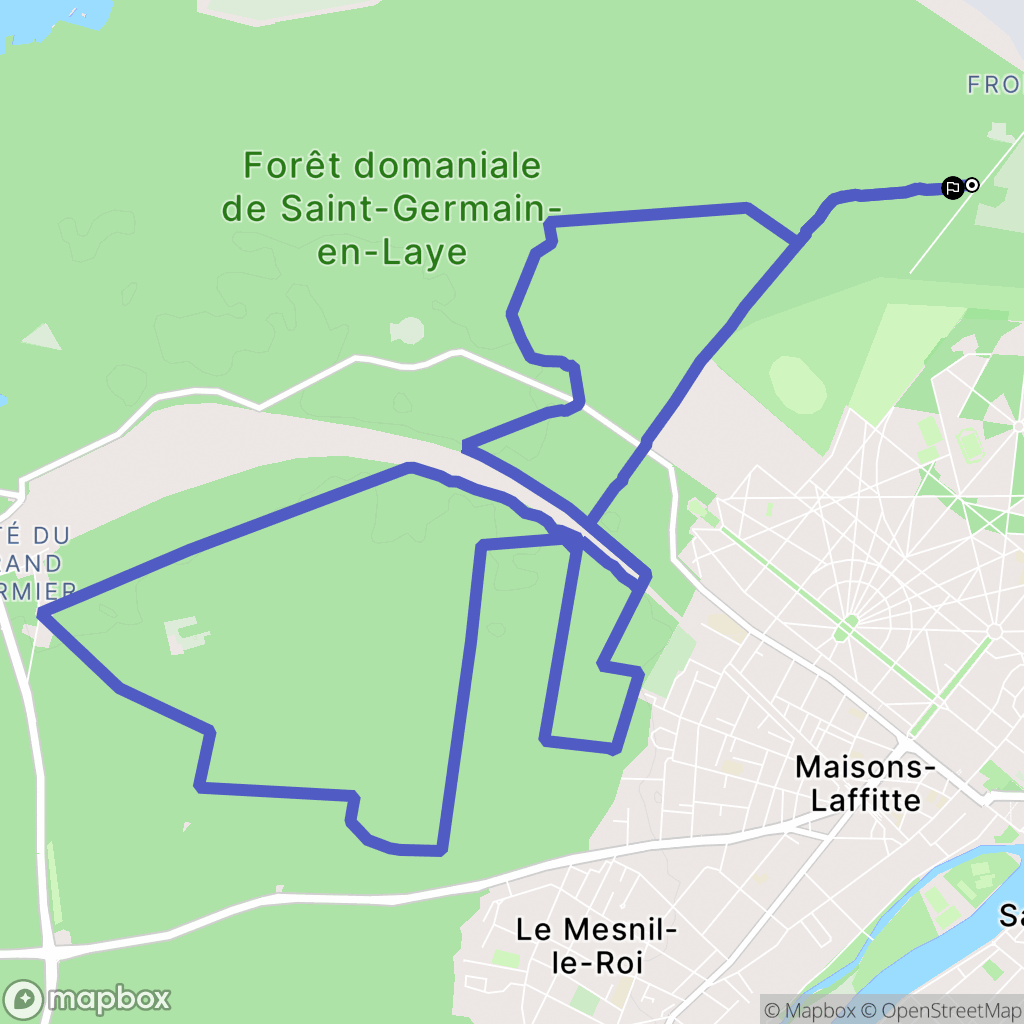 Saint-Germain-en-Laye : carte du parcours de randonnée - France