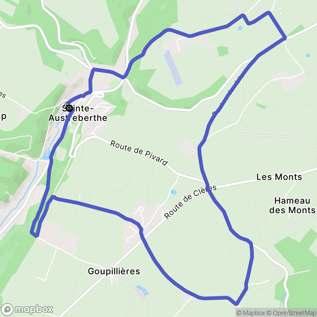 Sainte-Austreberthe : carte du parcours de randonnée - France
