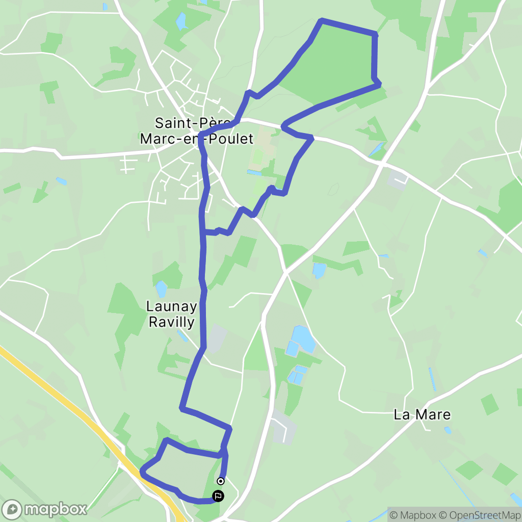 Saint-Père-Marc-en-Poulet : carte du parcours de randonnée - France