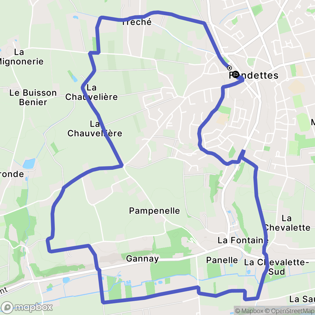 Fondettes : carte du parcours de randonnée - France