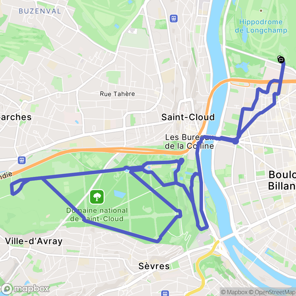 Paris : carte du parcours de randonnée - France