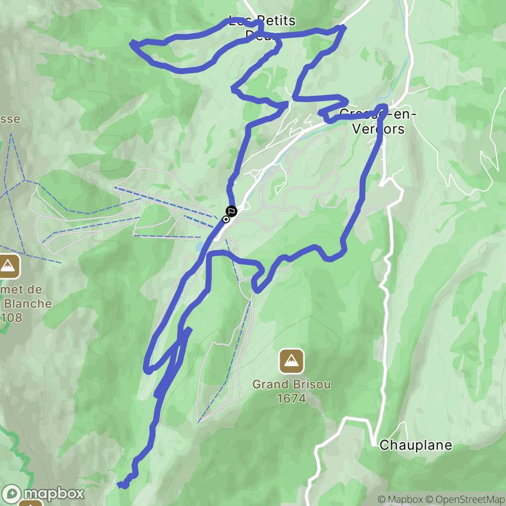 Gresse-en-Vercors : carte du parcours de randonnée - France