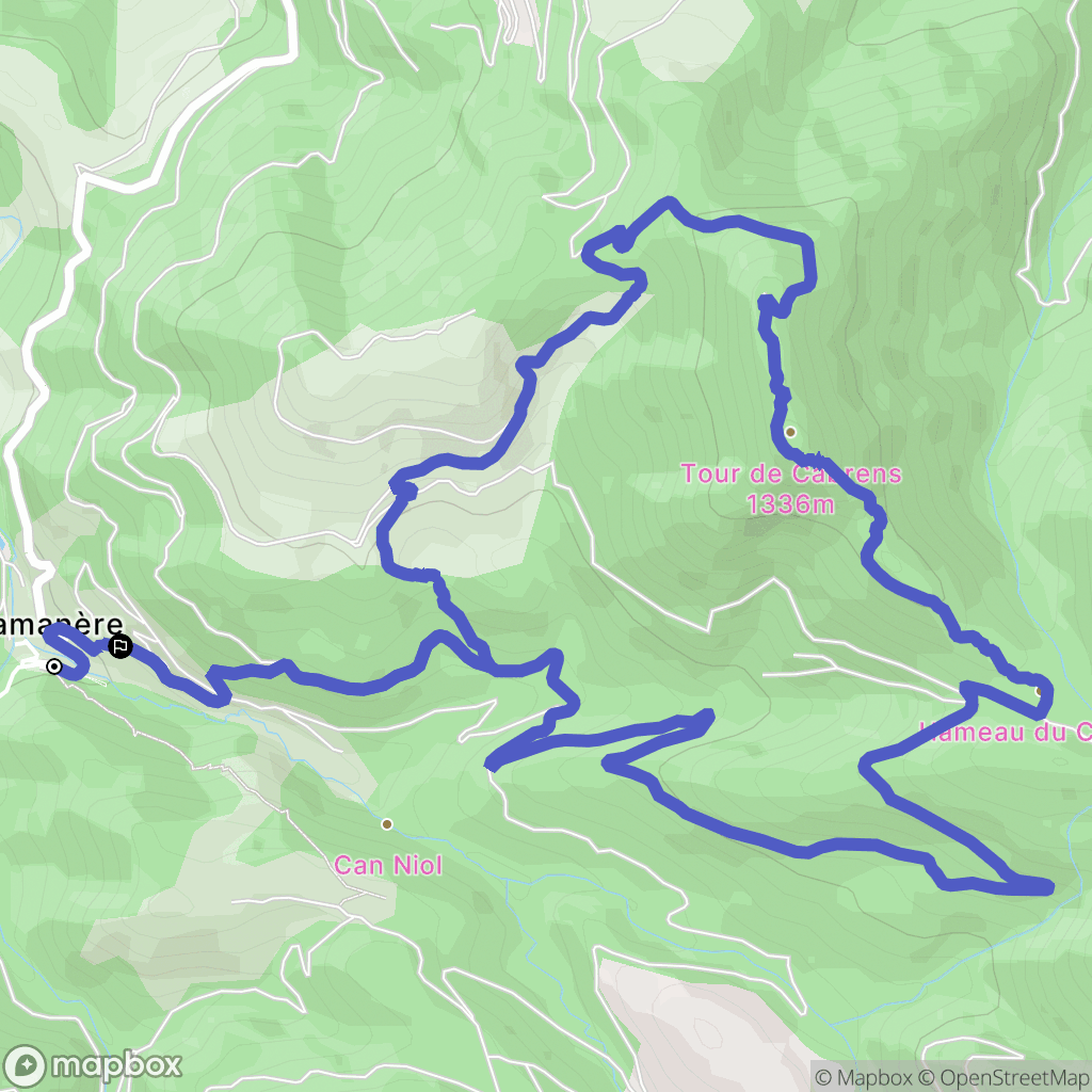 Lamanère : carte du parcours de randonnée - France