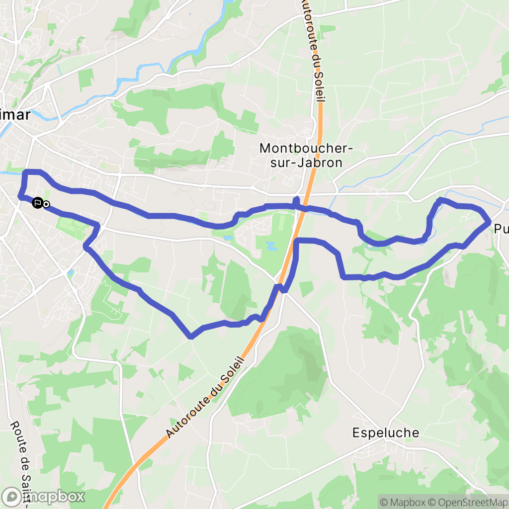 Montélimar : carte du parcours de randonnée - France
