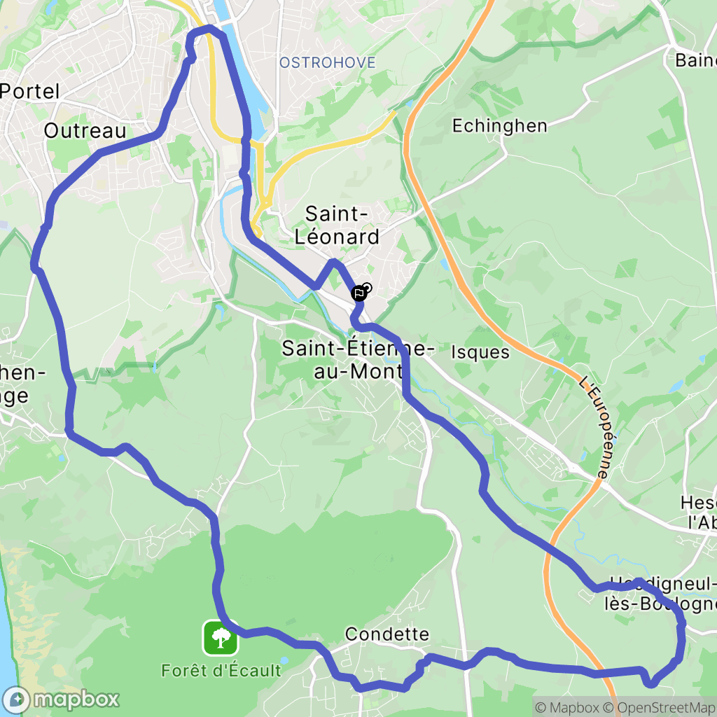 Saint-Léonard : carte du parcours de randonnée - France