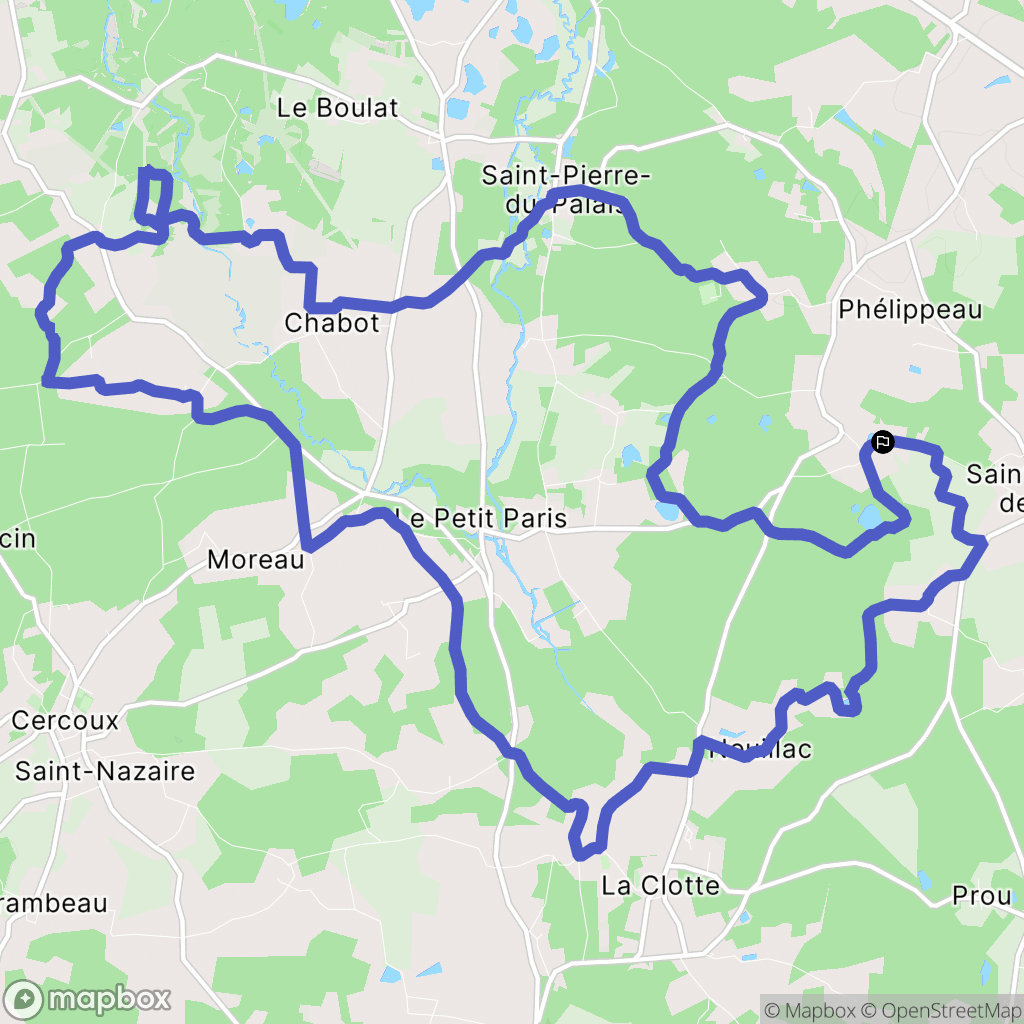 Saint-Martin-de-Coux : carte du parcours de randonnée - France