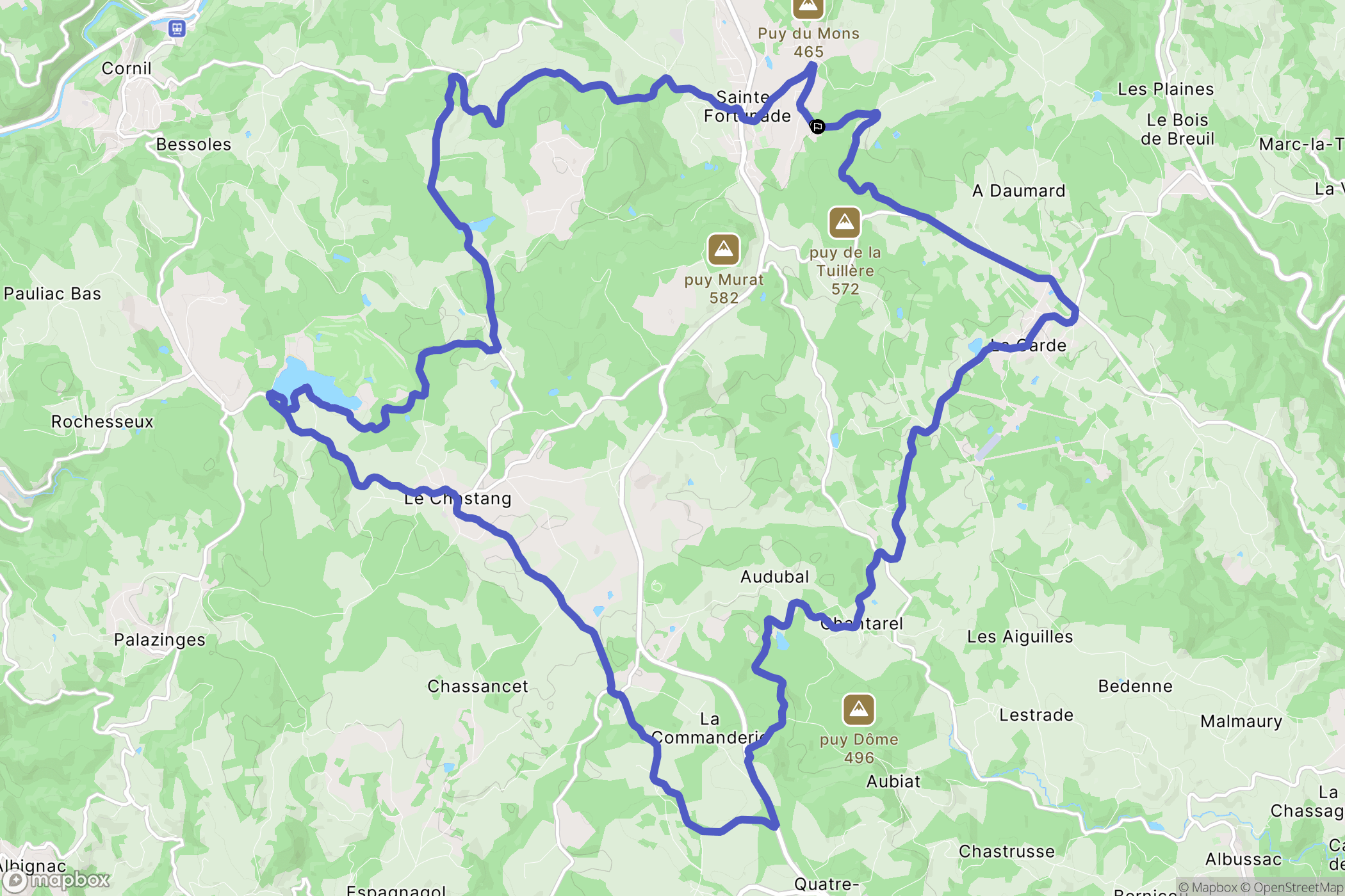 Sainte-Fortunade : carte du parcours de randonnée - France