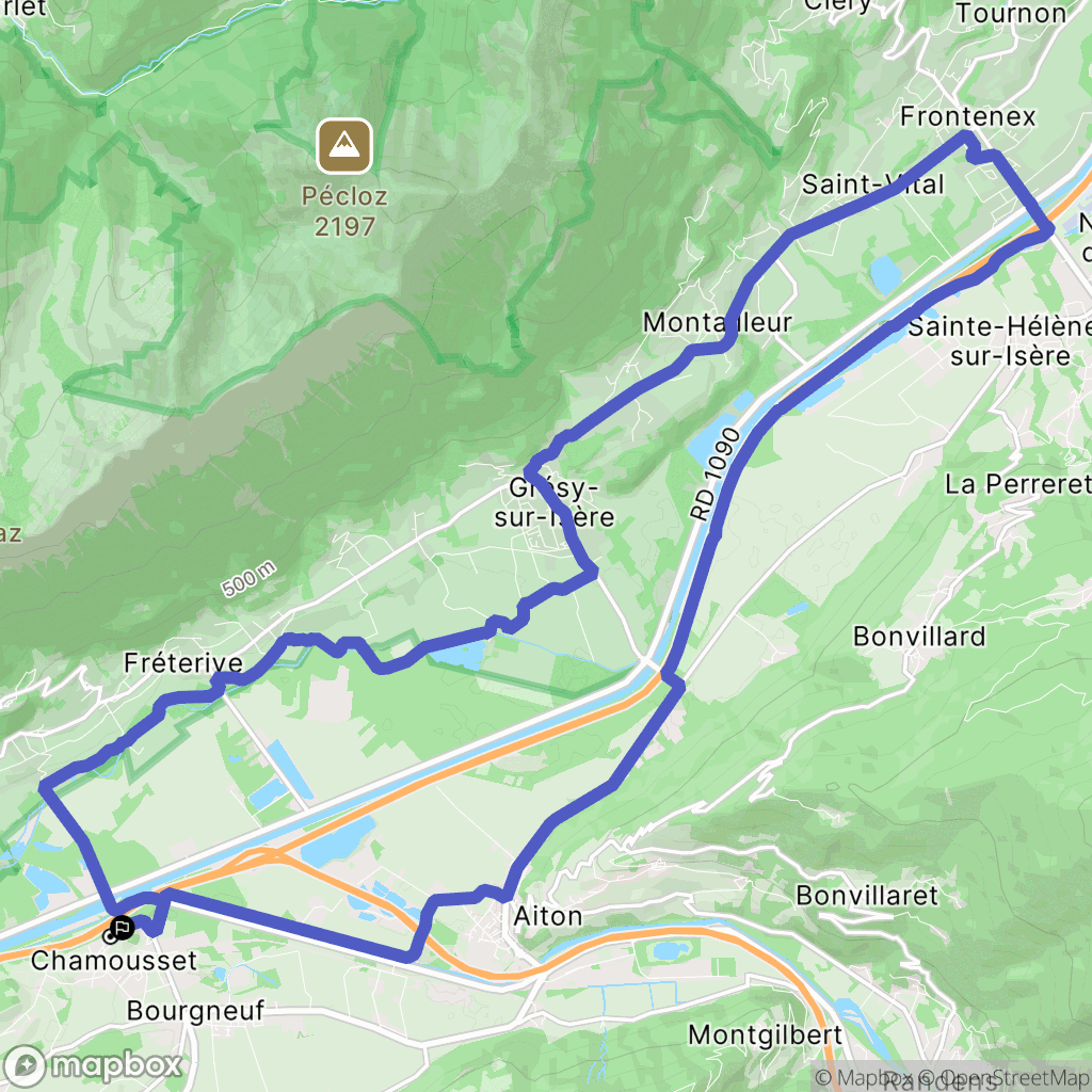 Chamousset : carte du parcours de randonnée - France